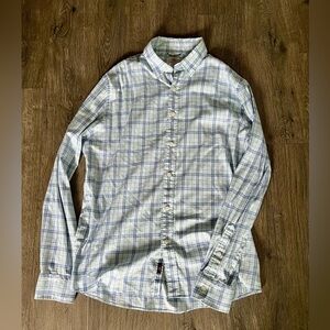 Faherty Brand Men’s Button Down Shirt – Blue & White Plaid – Size Large​​